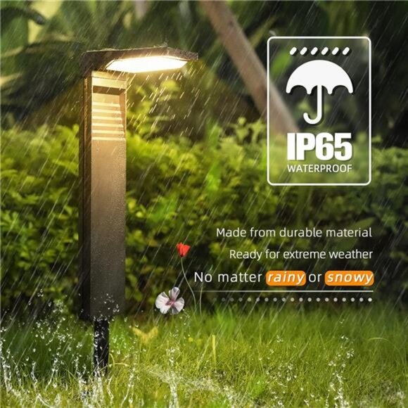 Solar Pathway Lights 4 Pack with Warm White and Cool White Mode, Modern Solar - Picture 5 of 7